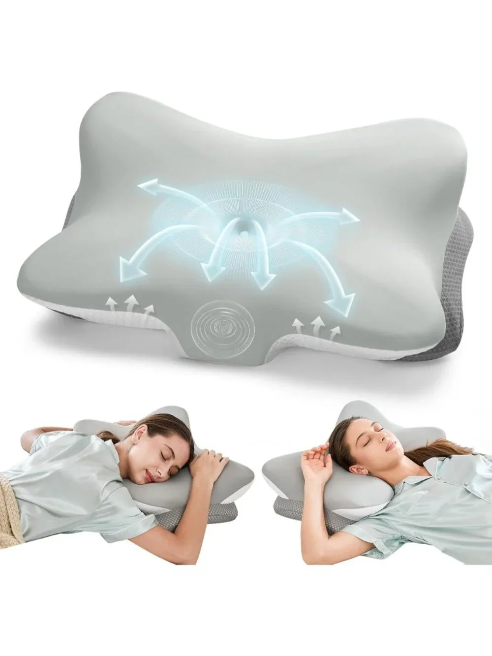 〽️Memory Foam Cervical Pillow Contour Orthopedic Neck Pain Relief Support Pillow